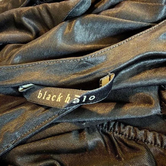 Black Halo Revolve Open Back Babydoll Tank Top XS Deep V - Picture 7 of 9